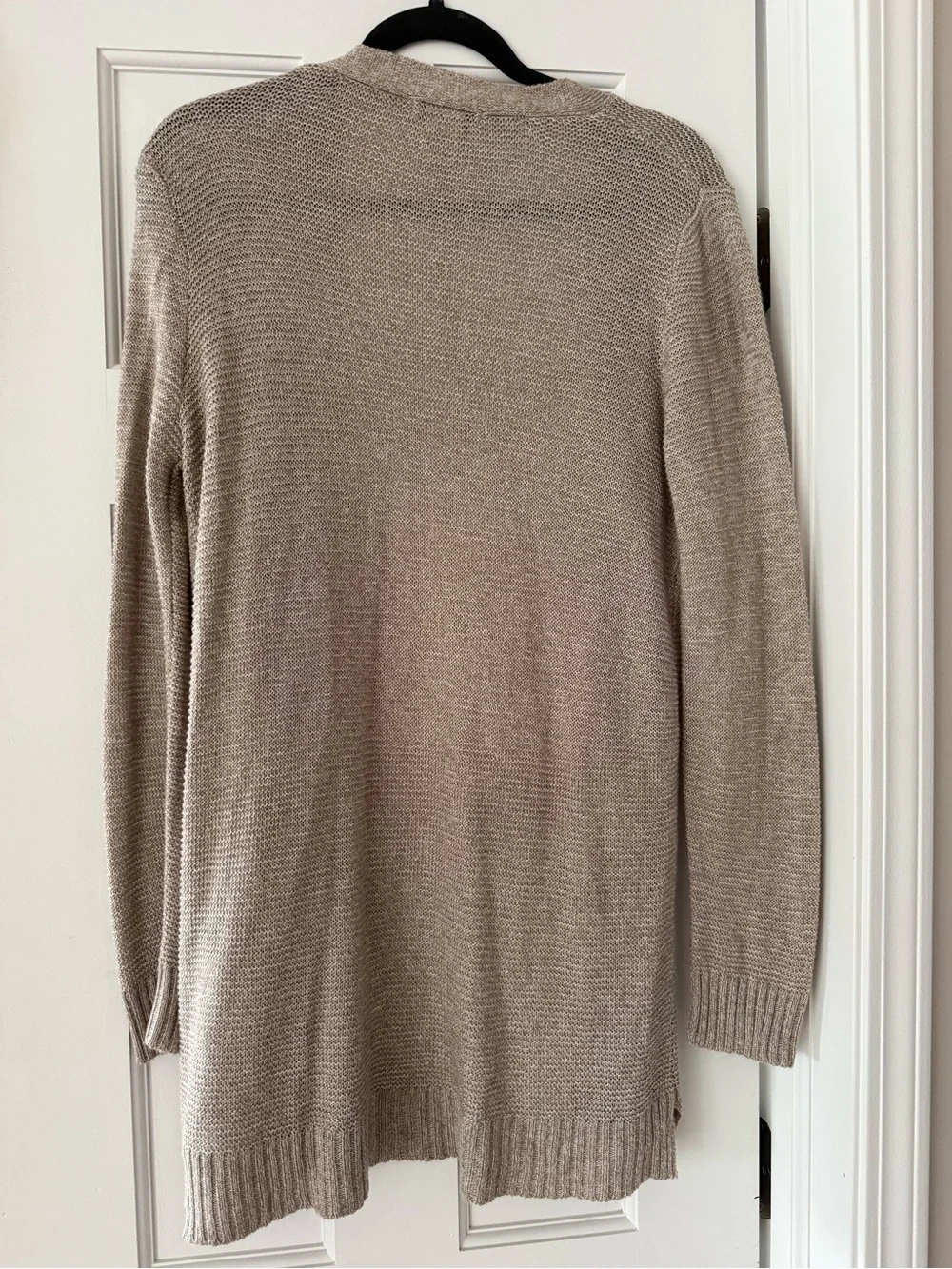 Cotton Emporium Open Front Long Cardigan Sweater Beige Taupe Women’s Size Medium